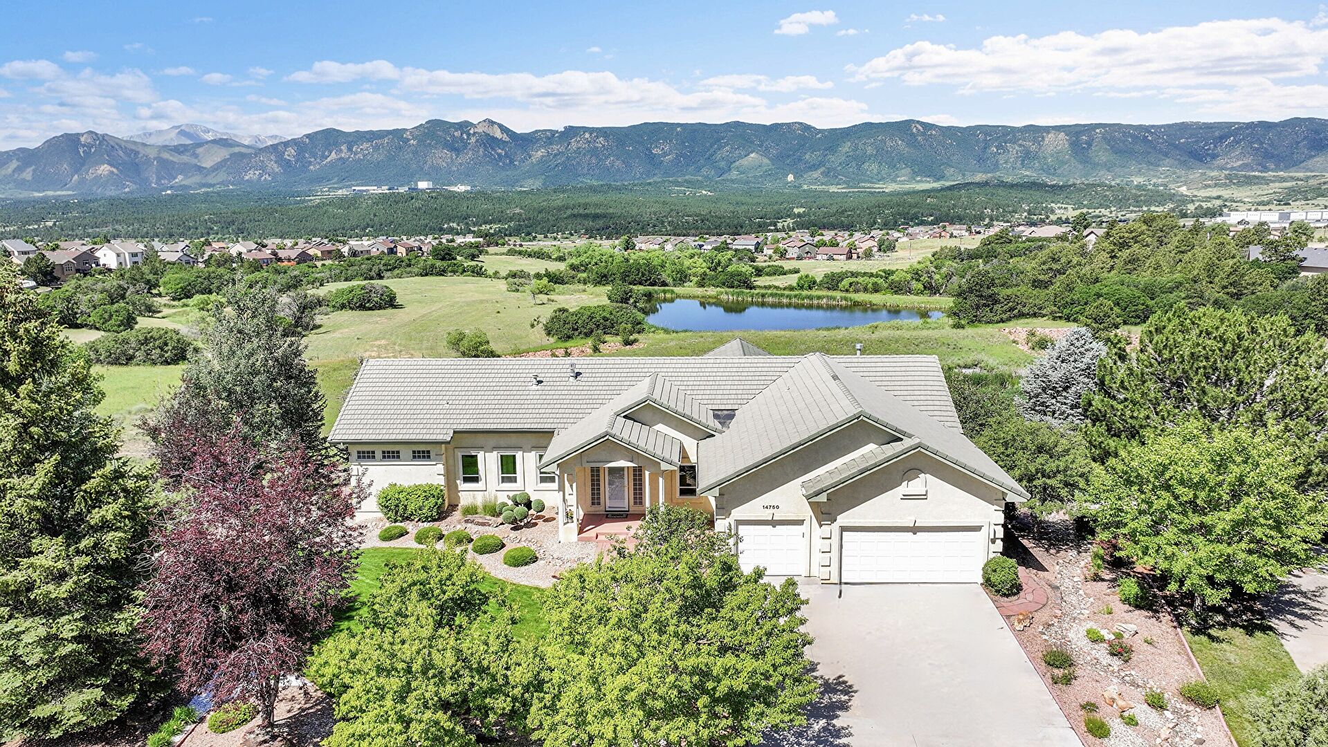 Aerial View at 14750 Pristine Drive, Colorado Springs, CO 80921, listed by Kathy Eaton