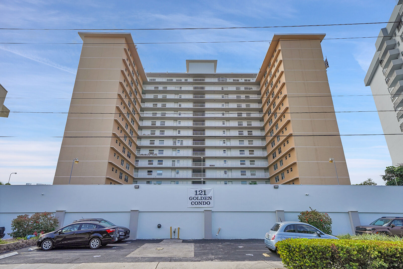 Front at 121 Golden Isles Dr, Unit 507, Hallandale, FL 33009, listed by Patrick Nolan