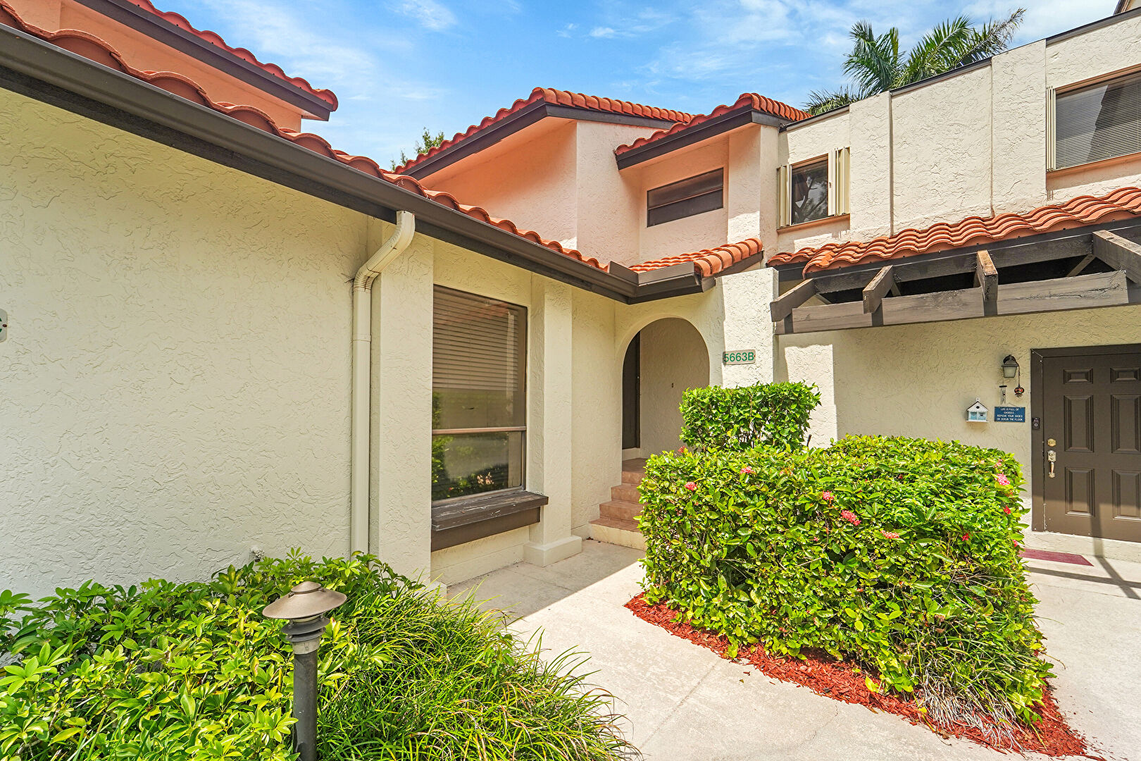 Exterior Entry at 5663 Fox Hollow Drive B, Boca Raton, FL 33486, listed by Kathy DLando