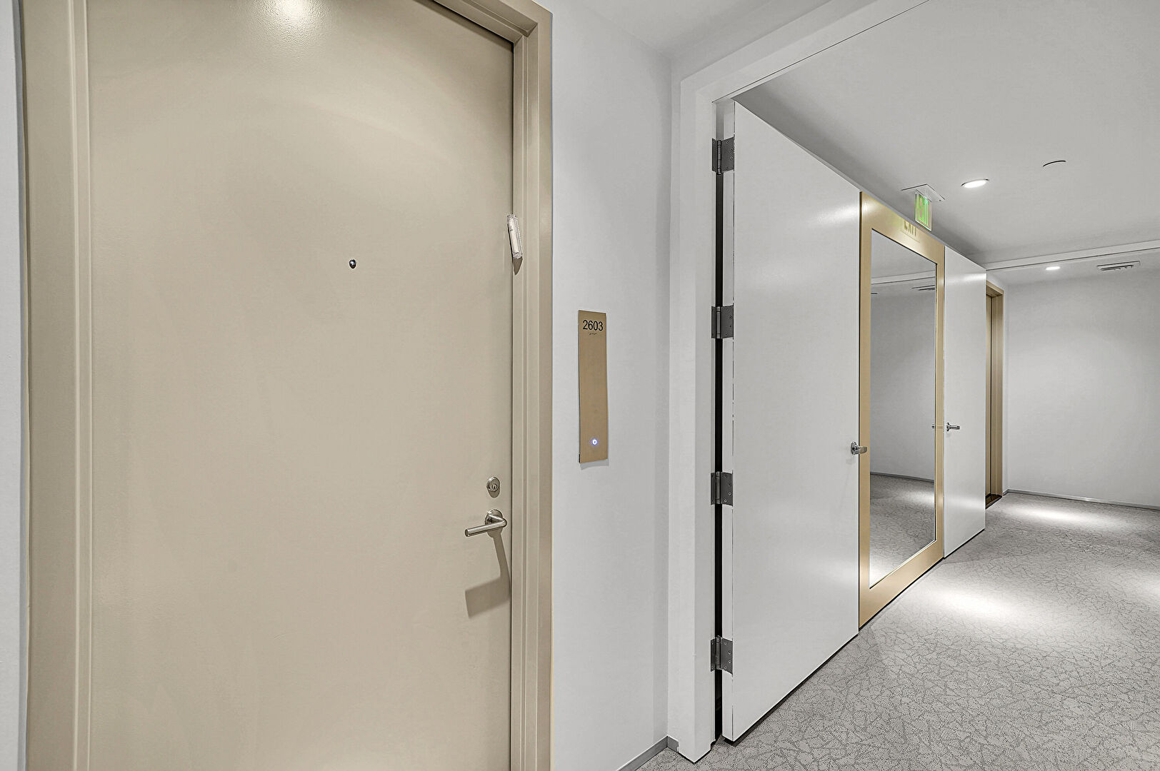 Hallway at 1040 Biscayne Boulevard, 2603, Miami, FL 33132, listed by Mark Mankarious