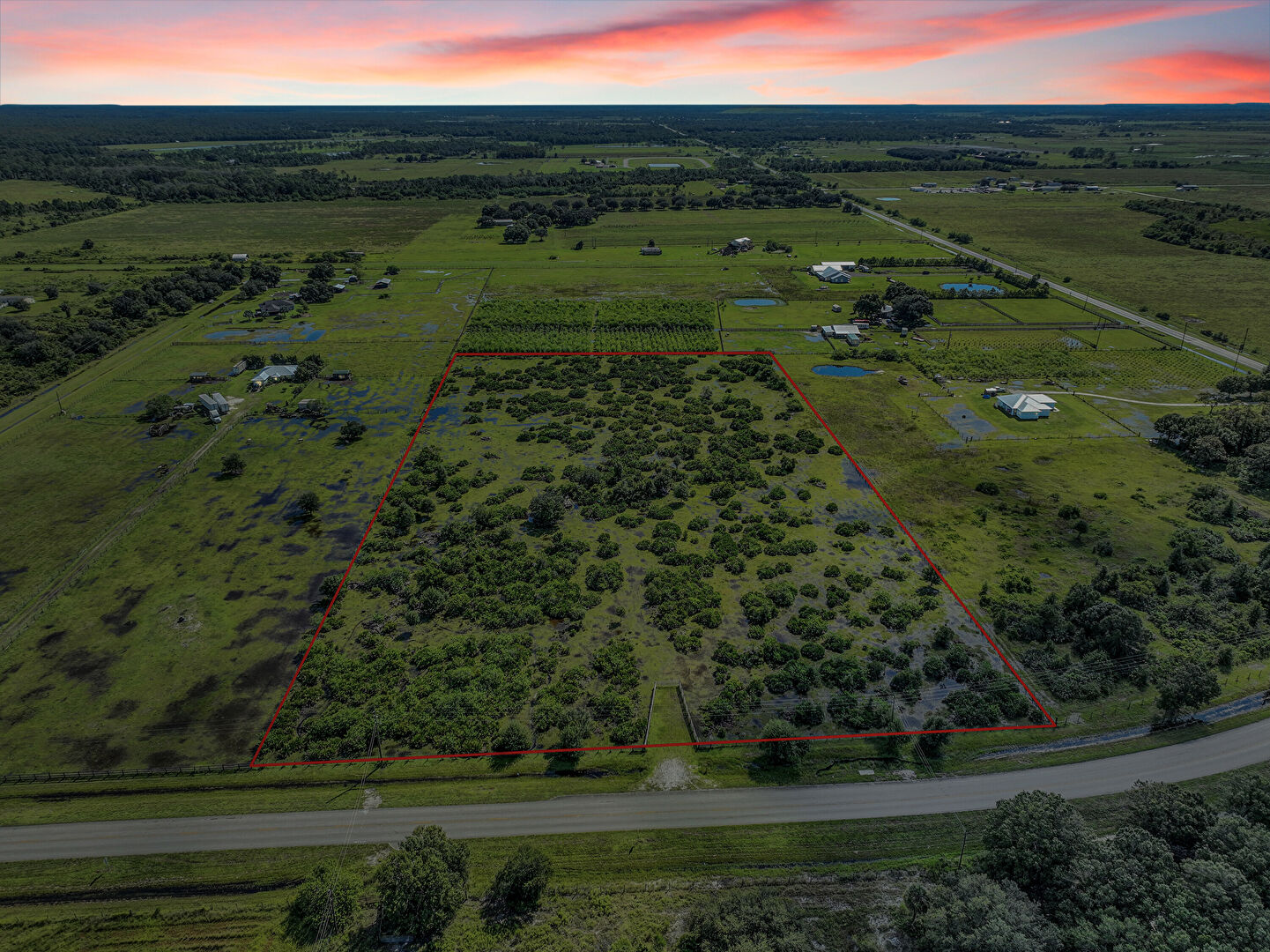 Aerial View at 12240 NE 56th Avenue, Okeechobee, FL 34972, listed by Cameron Post, MLS ID: RX-11128094