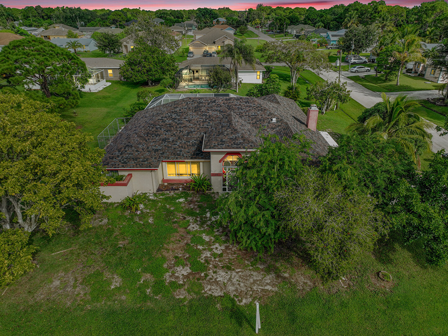 Aerial View at 113 SW Thornhill Drive, Port Saint Lucie, FL 34983, listed by Cameron Post, MLS ID: RX-11128558