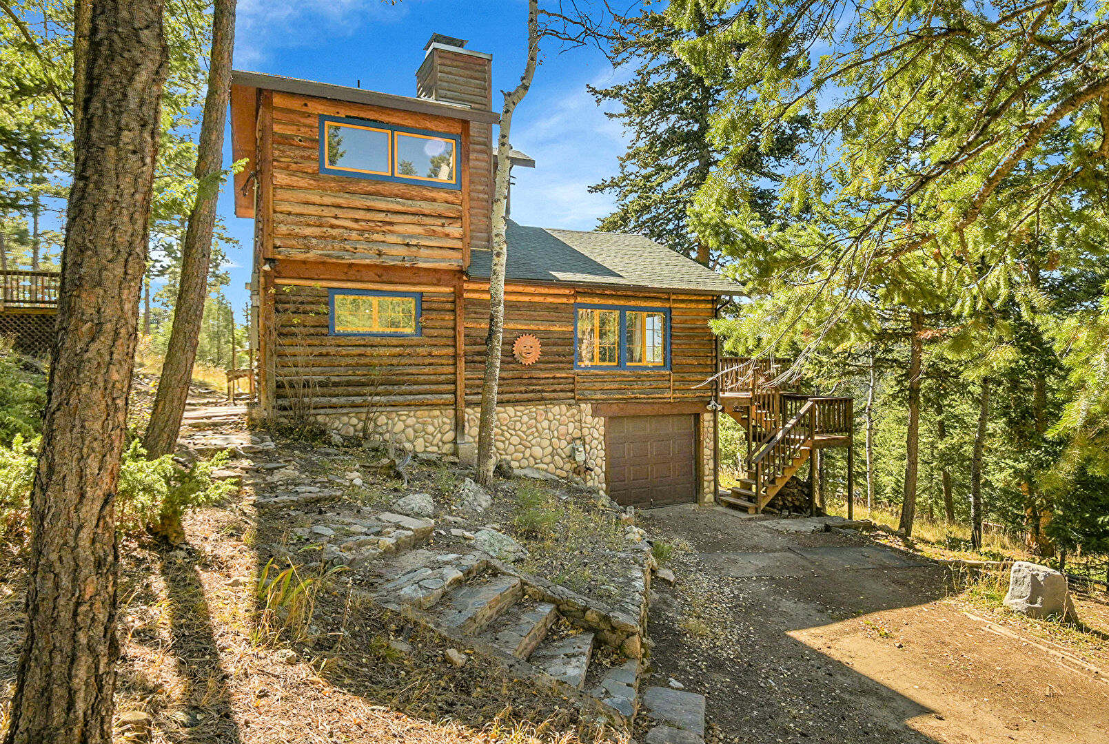 Front at 26858 Vista Lane, Evergreen, CO 80439, listed by Sandra Bosworth