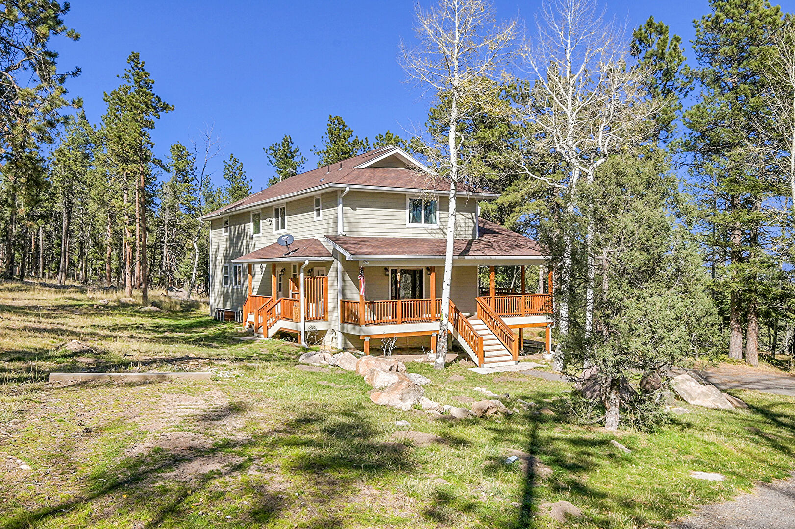 Front at 23805 Mormon Drive, Conifer, CO 80433, listed by Leigh Ann Jordan
