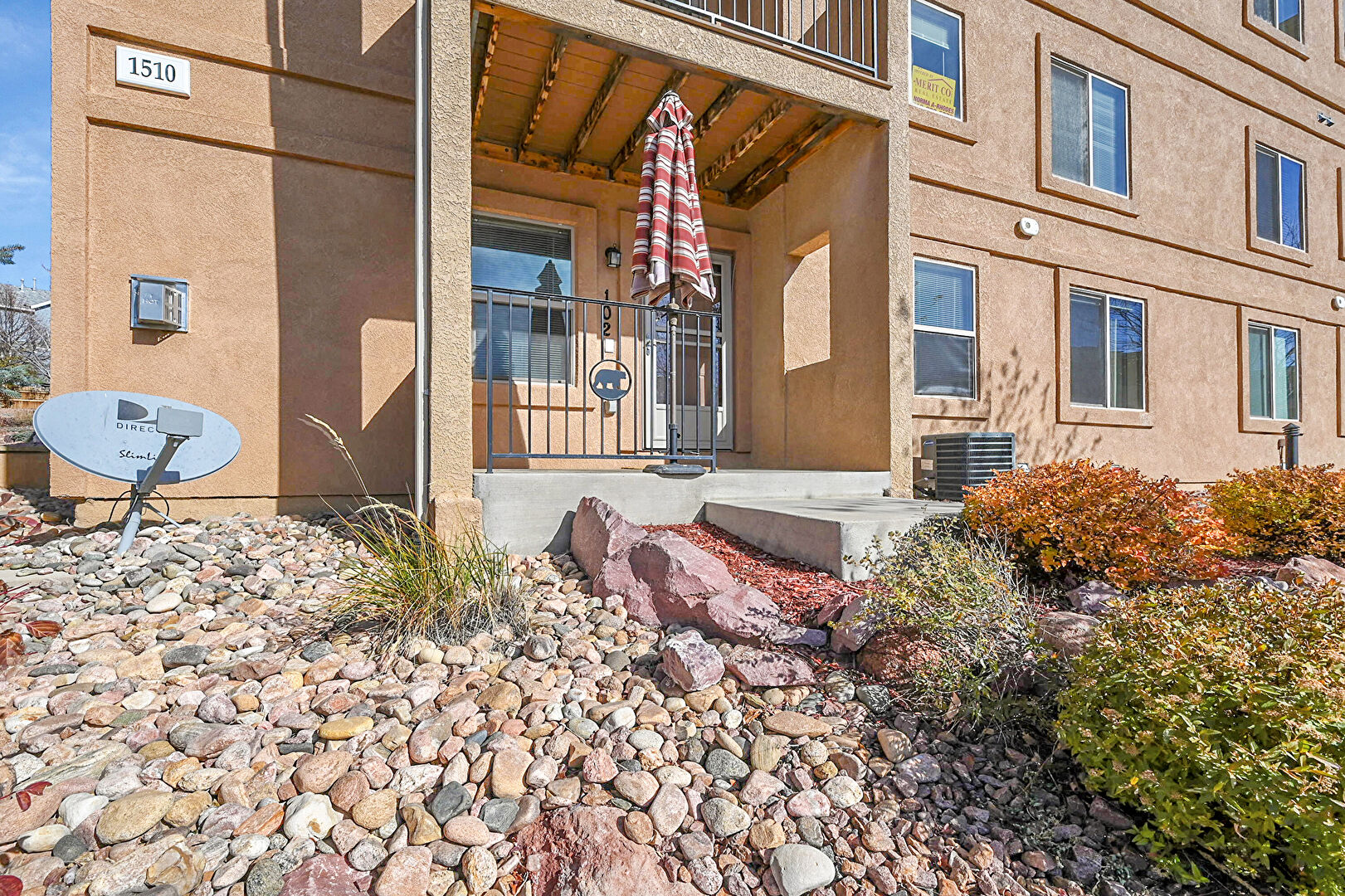 Exterior Entry at 1510 Little Bear Creek Point, 102, Colorado Springs, CO 80904, listed by Taylor Haas