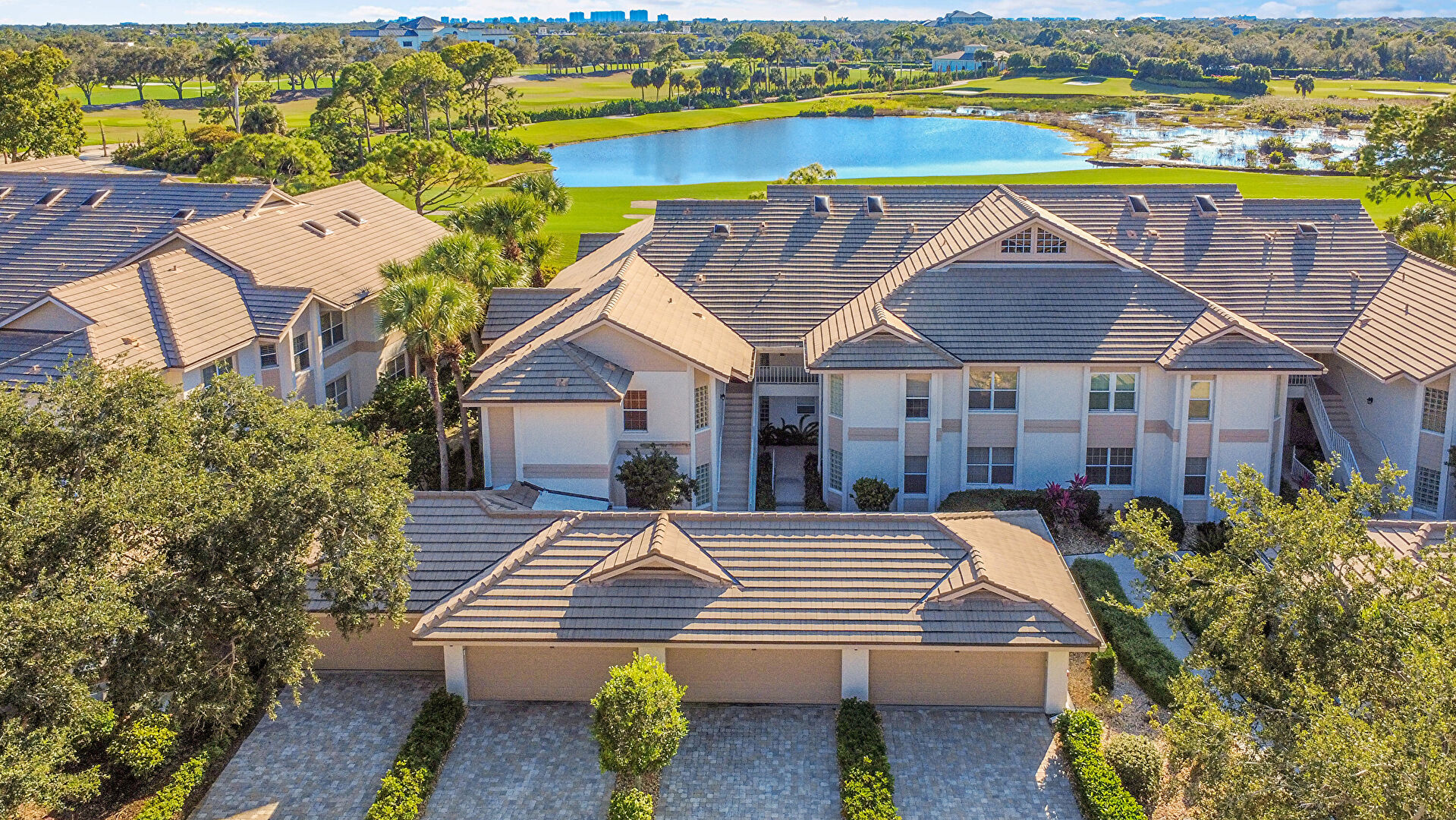 Aerial View at 3311 Glen Cairn Court, Unit 201, Bonita Springs, FL 34134, listed by Brett Crume