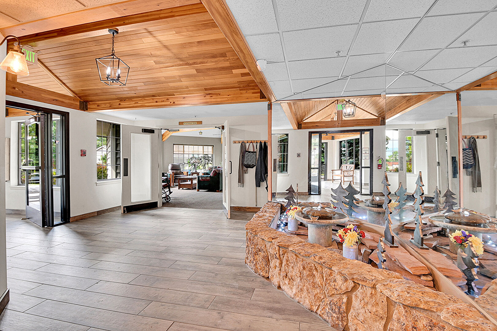 Lobby at 31719 Rocky Village Drive, Unit 408, Evergreen, CO 80439, listed by Sandra Bosworth