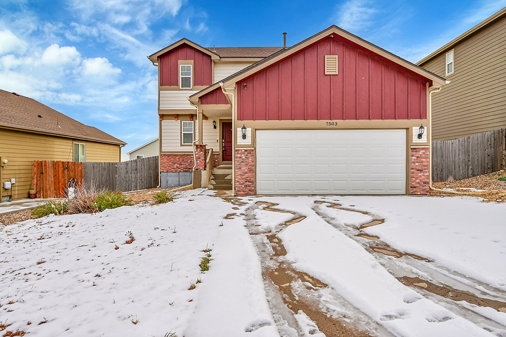 Front at 7503 Araia Drive, Fountain, CO 80817, listed by Taylor Haas