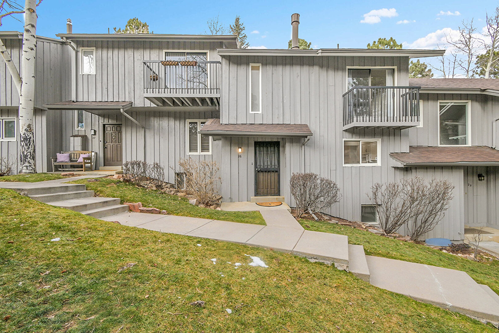 Front at 2338 Hearth Drive, Unit 26, Evergreen, CO 80439, listed by Jean Wilson