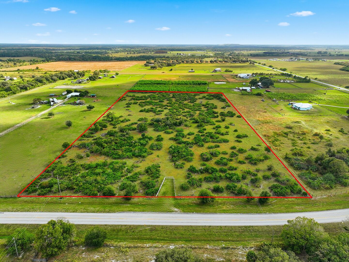 Aerial View at 12240 Northeast 56th Avenue, Okeechobee, FL 34972, listed by Cameron Post, MLS ID: RX-11128094
