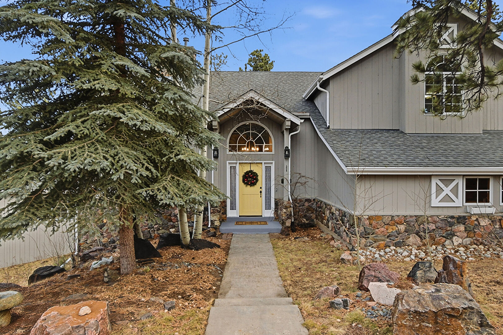 Exterior Entry at 13892 Douglas Ranch Drive, Pine, CO 80470, listed by Christy Seabourne, MLS ID: 7331892