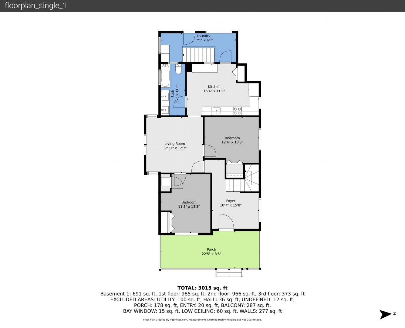 Floor Plan at 1107 N Downing Street, Denver, CO 80218, listed by Ben Drotar, MLS ID: 9124991