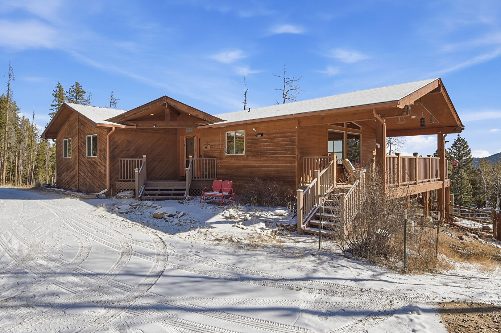 Front at 8790 South Warhawk Road, conifer, CO 80433, listed by Christy Seabourne