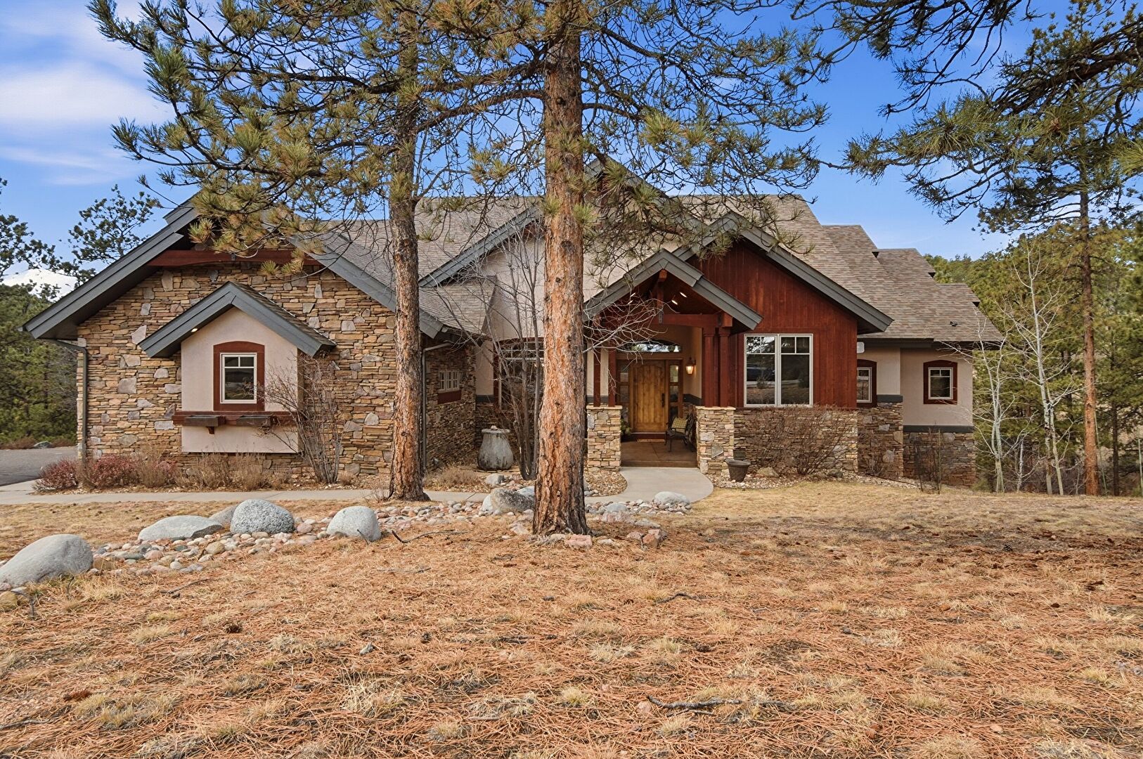 Front at 13891 Douglass Ranch Drive, Pine, CO 80470, listed by Jodi Dolph