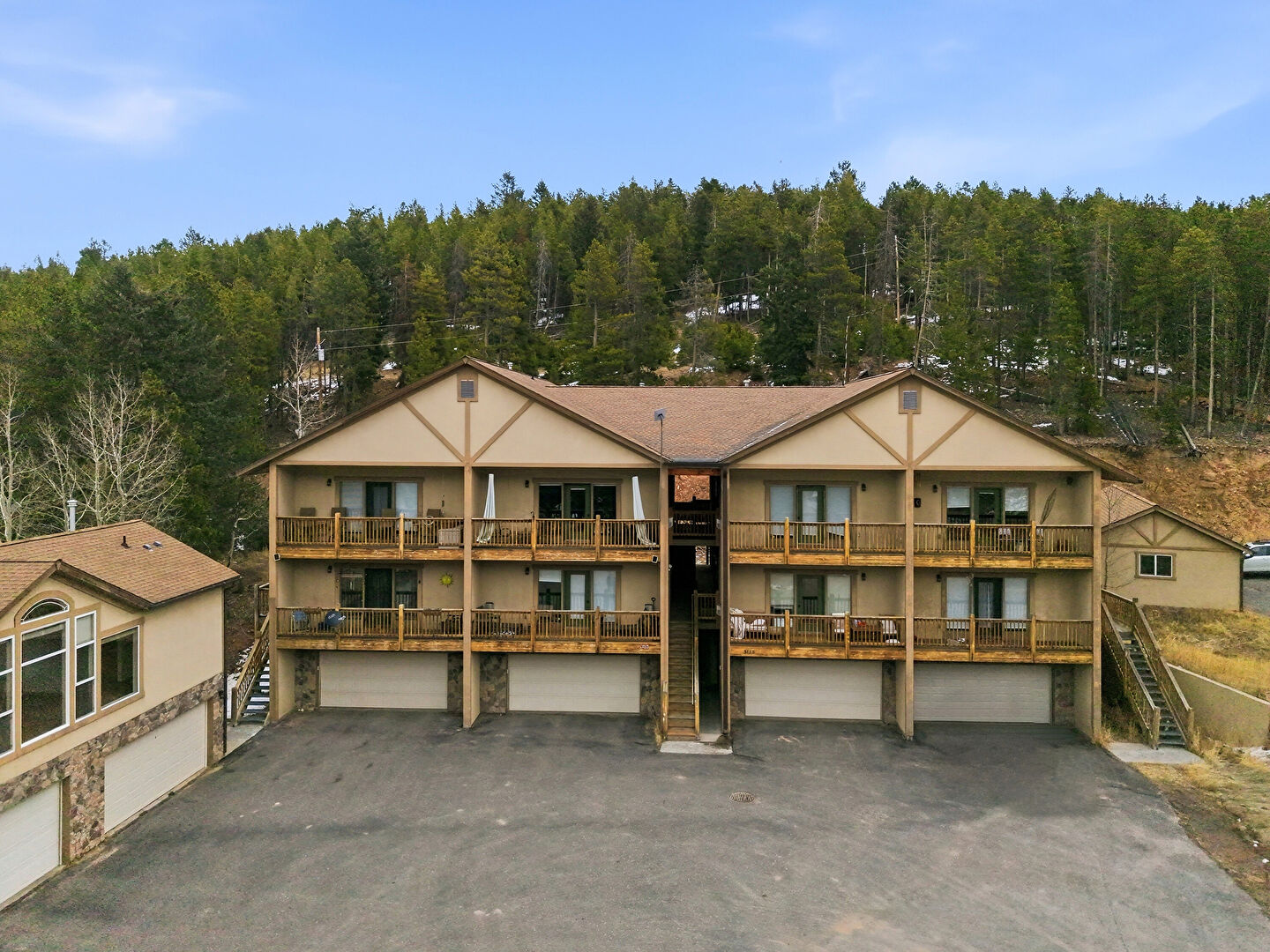 Aerial View at 9168 Black Mountain Drive, Conifer, CO 80433, listed by Sandra Bosworth