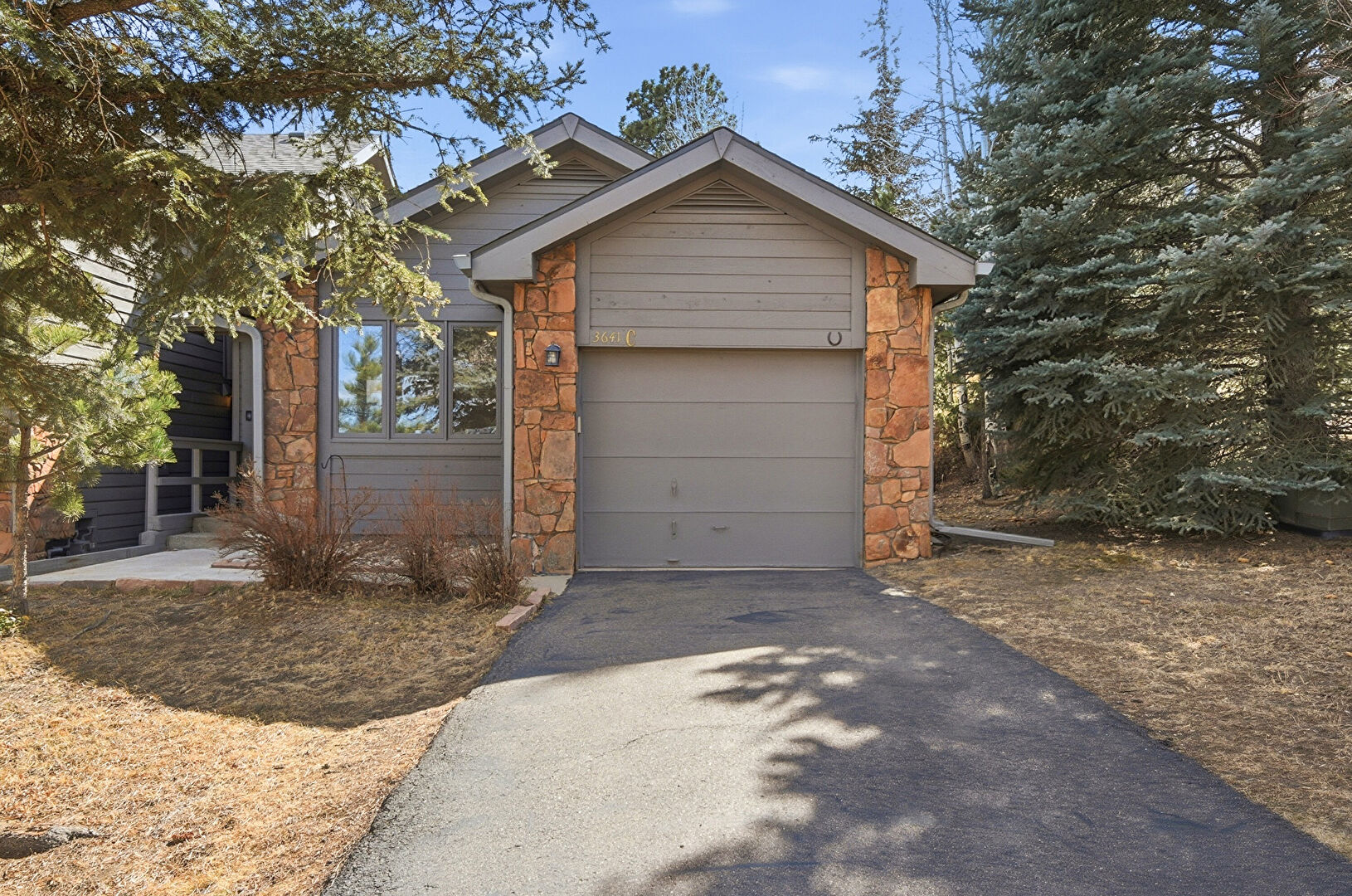 Front at 3641 Evergreen Parkway, Unit C, Evergreen, CO 80439, listed by Pandora & John Erlandson, MLS ID: 9800368