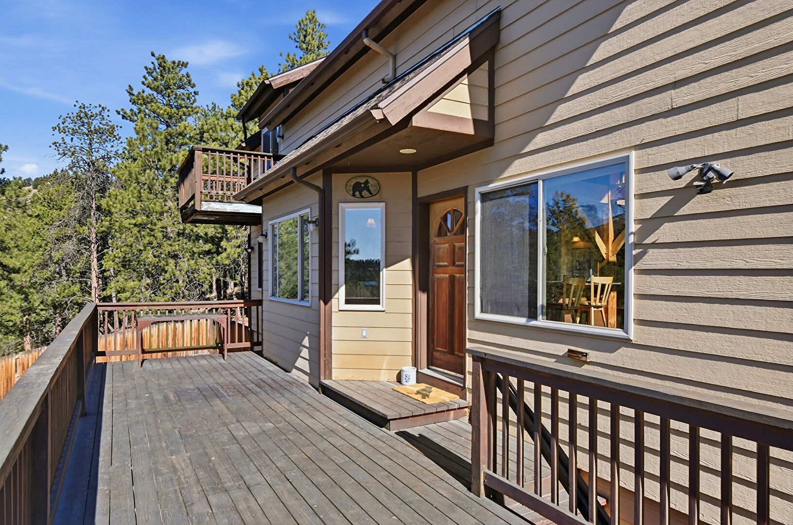 Deck at 2050 Kerr Gulch Road, Evergreen, CO 80439, listed by K.C. Golfinopoulos