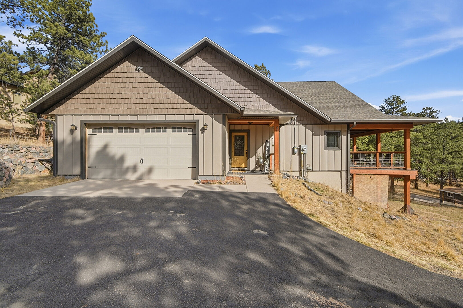 Front at 27660 Pine Drive, Upper, Evergreen, CO 80439, listed by Sandra Bosworth