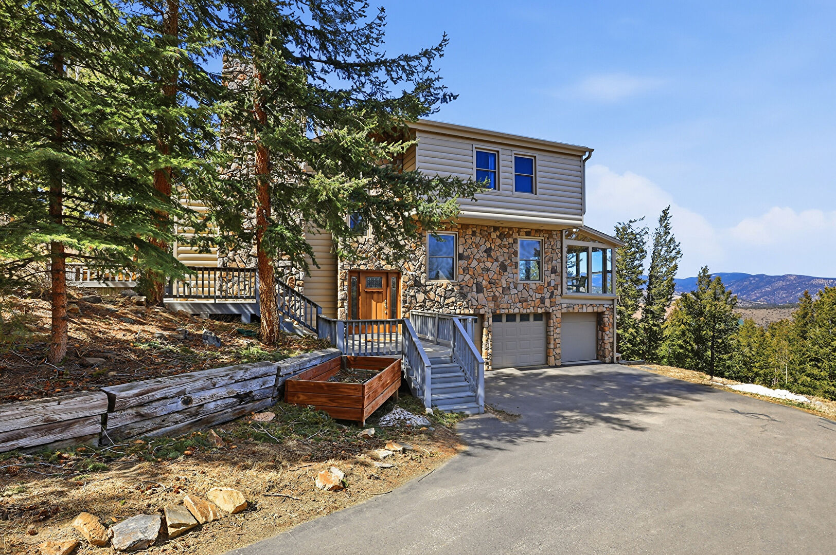 Front at 2080 Santa Fe Mountain Road, Evergreen, CO 80439, listed by Kim Glaser, MLS ID: 7298384