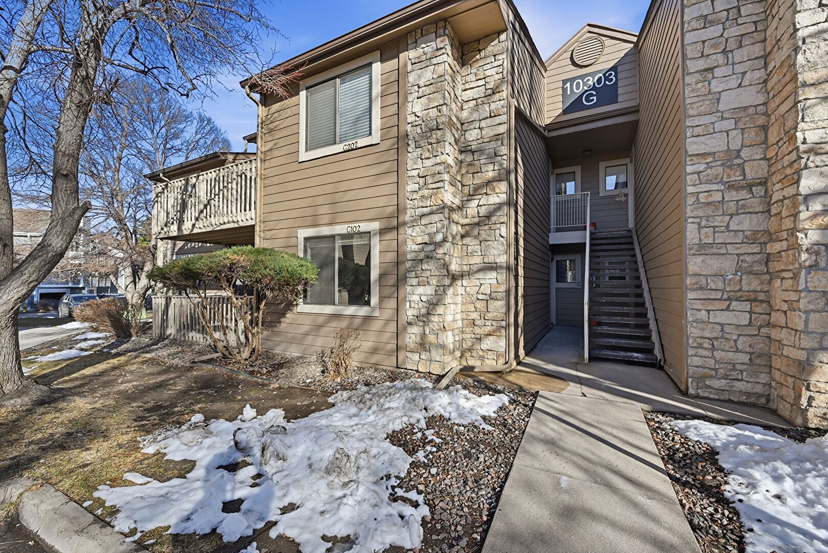 Property Exterior at 10303 E Peakview Ave #G102, Englewood, CO 80111, listed by Taylor Haas