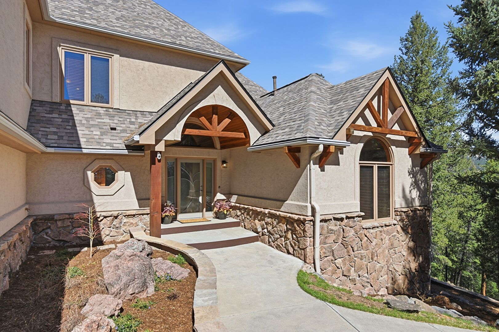 Exterior Entry at 13695 May Long Court, Pine, CO 80470, listed by Jodi Dolph