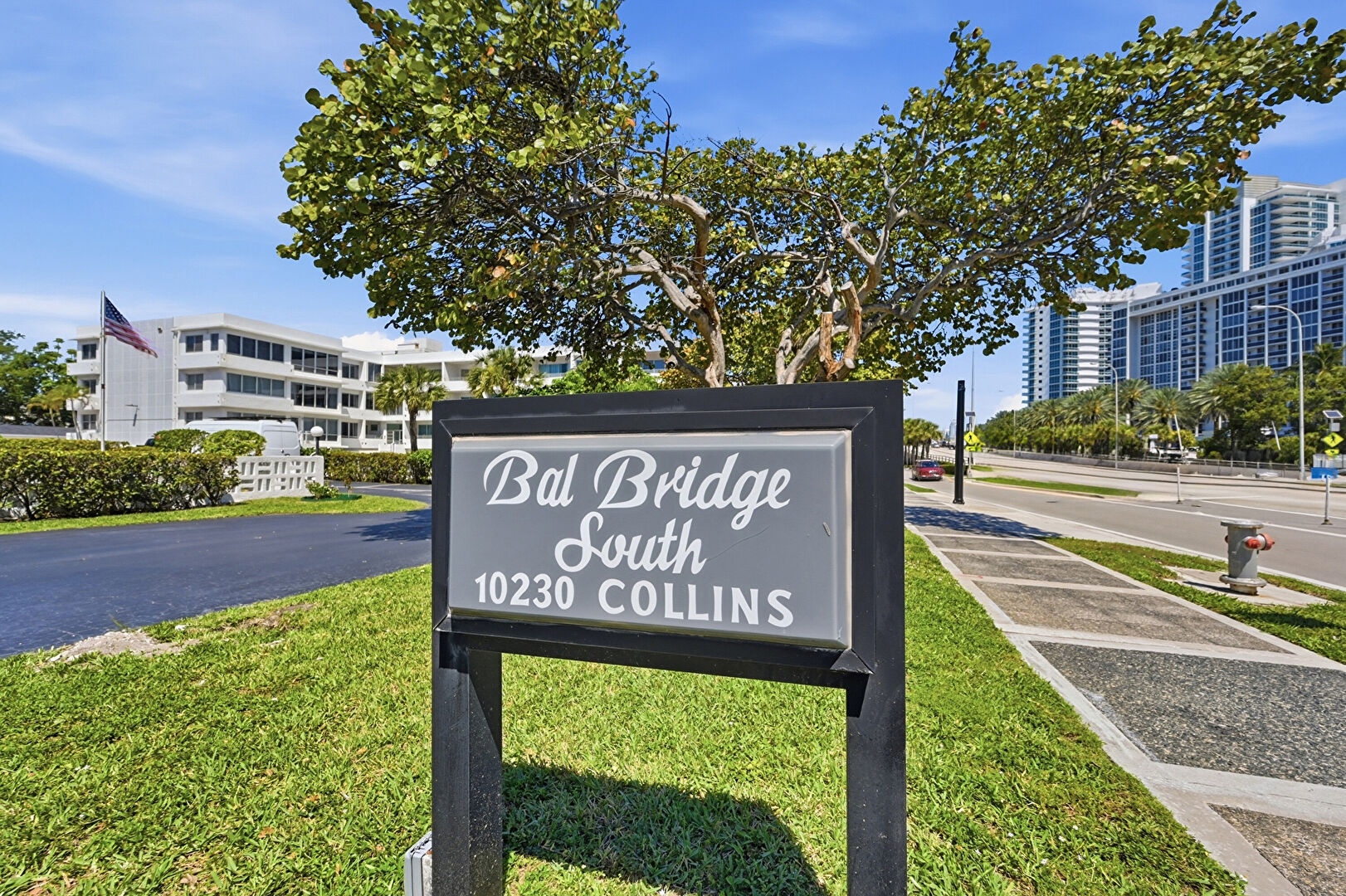 Community Sign at 10230 Collins Avenue, APT 203, Bal Harbour, FL 33154, listed by Chita Parus, MLS ID: A11986912