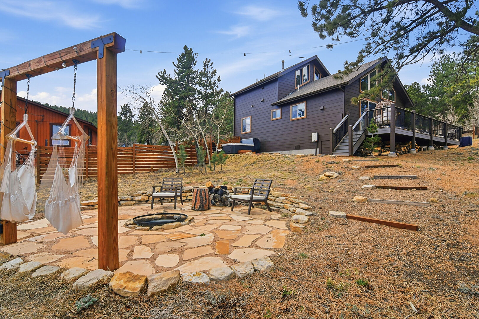 Backyard at 69 Smoky Rock Rd, Bailey, CO 80421, listed by Casey Hodges