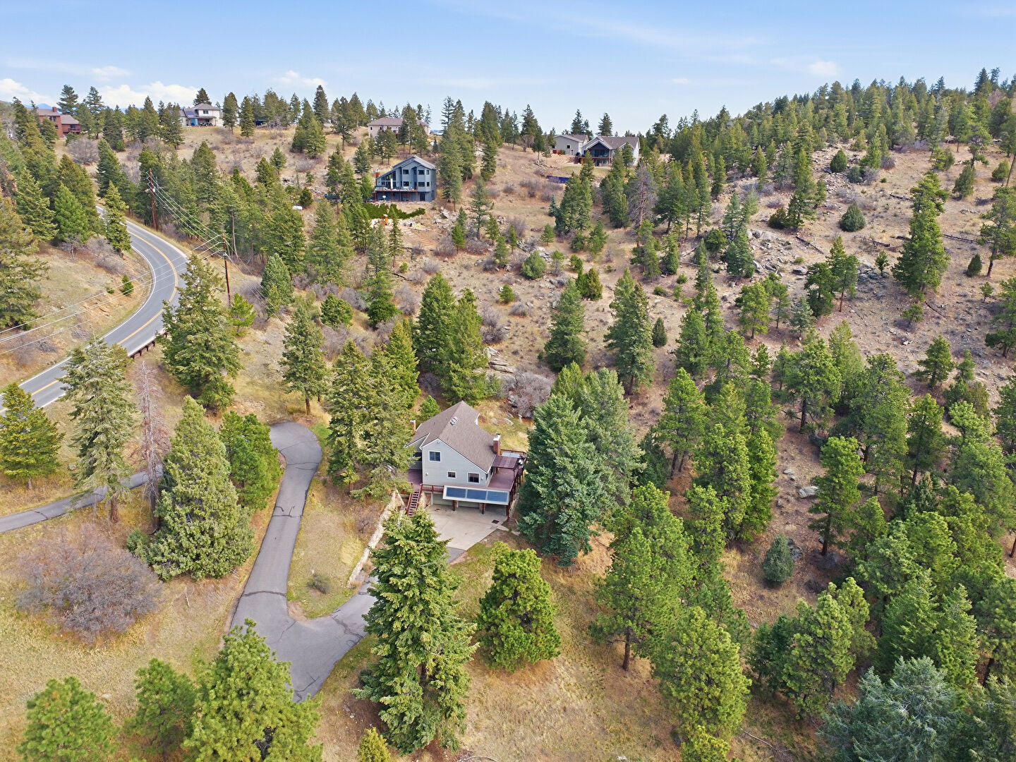Aerial View at 6136 High Drive, Morrison, CO 80465, listed by Jennifer Story, MLS ID: 5726614