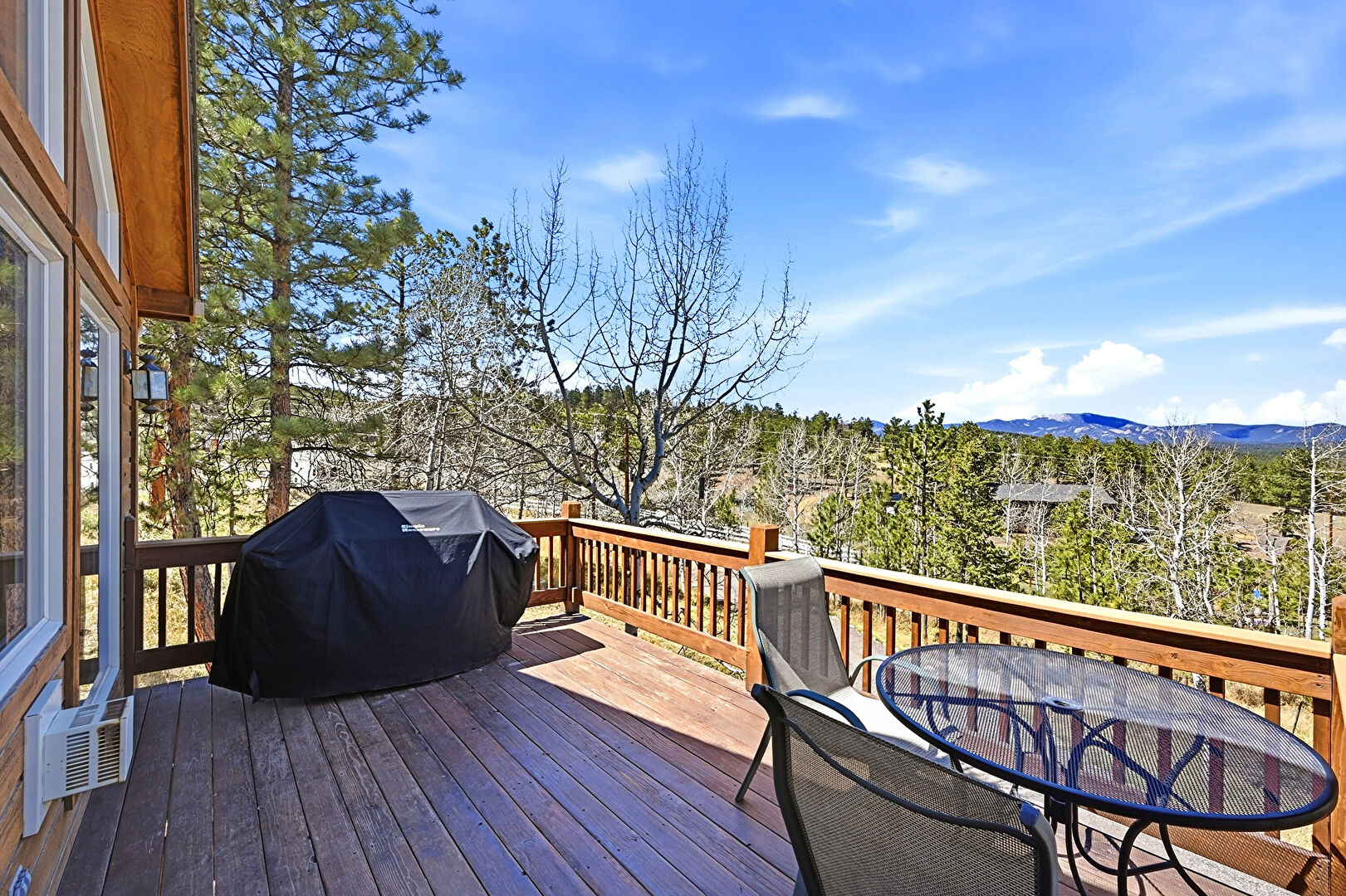 Deck at 146 South Random Road, Bailey, CO 80421, listed by Jessica Gentry