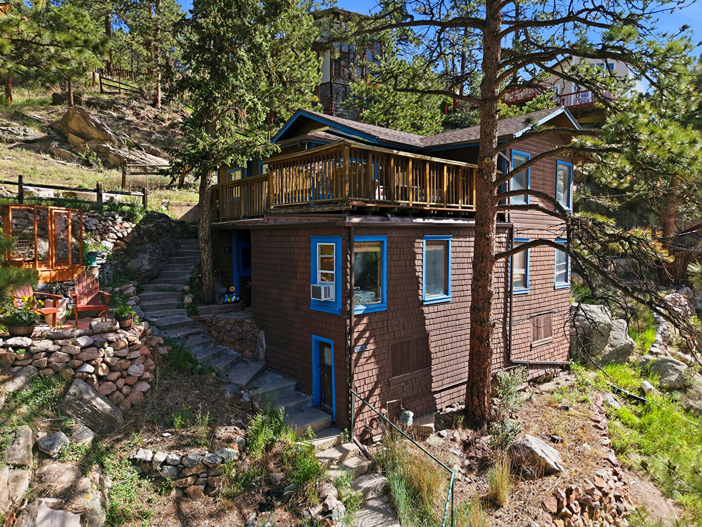 Aerial View at 28285 Colorado 74, Evergreen, CO 80439, listed by Pandora & John Erlandson, MLS ID: 3769635