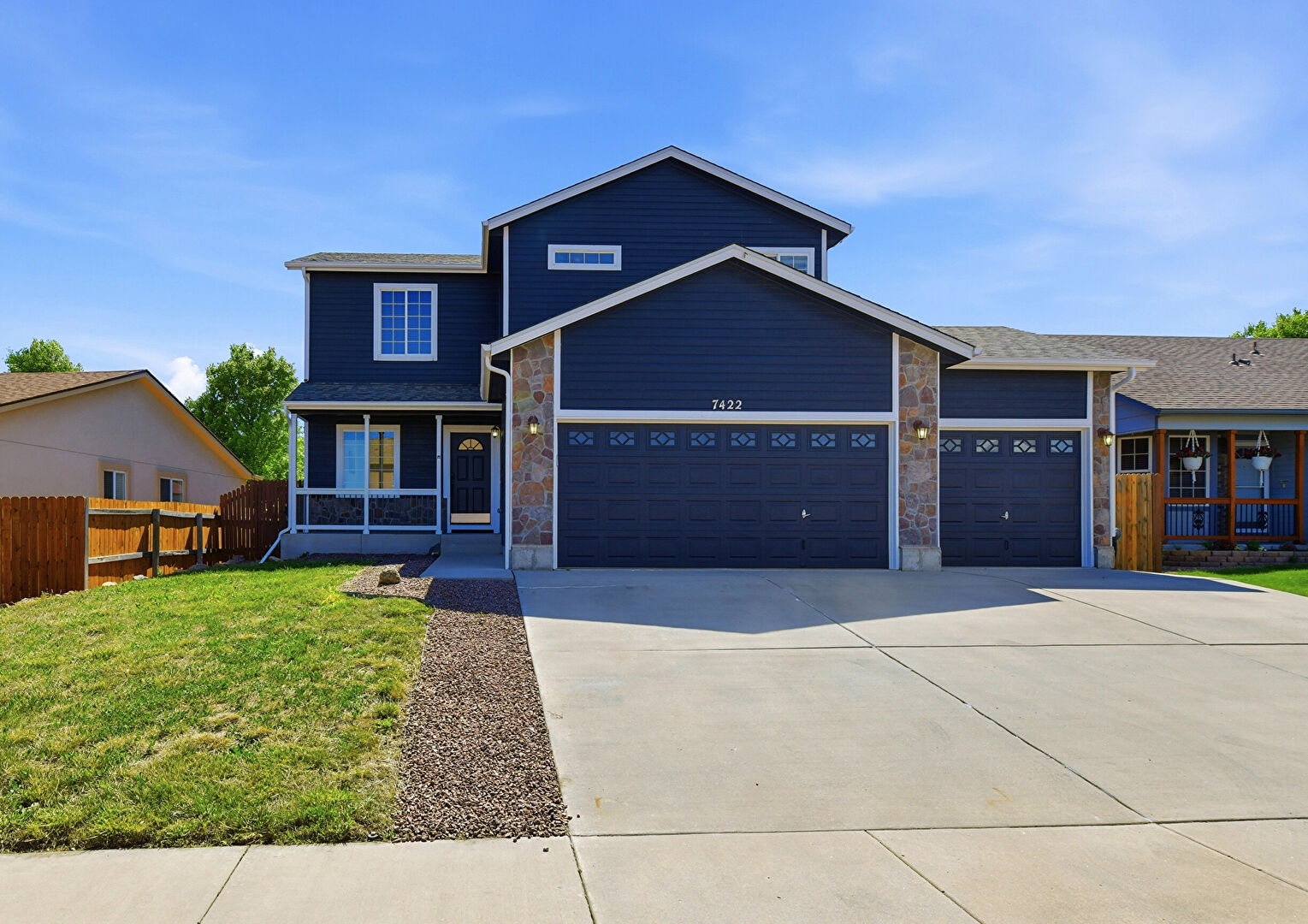 Front at 7422 Sun Prairie Drive, Colorado Springs, CO 80925, listed by Amanda Moss