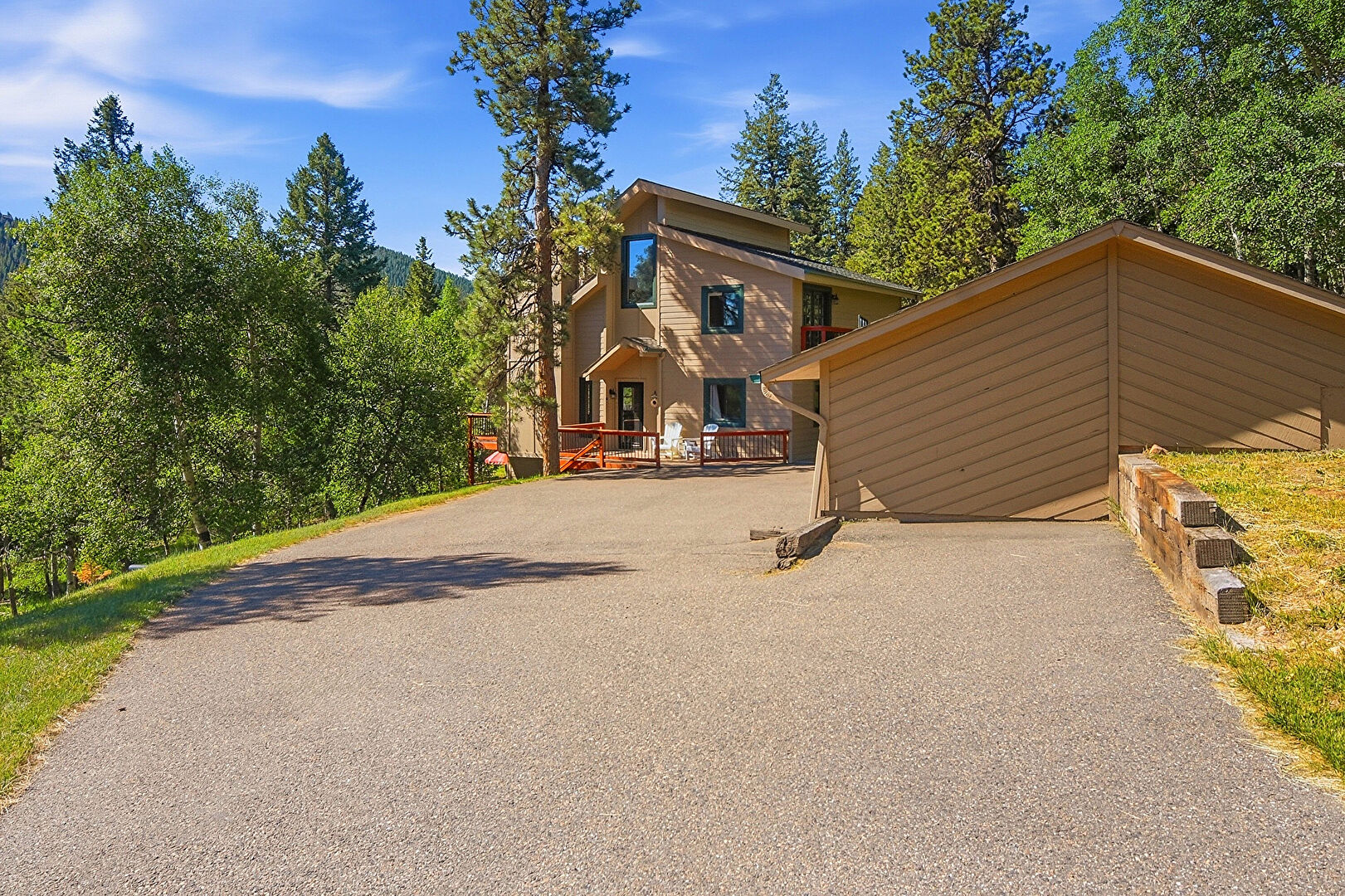 Exterior Entry at 7167 Aspen Meadow Drive, Evergreen, CO 80439, listed by Amy Good