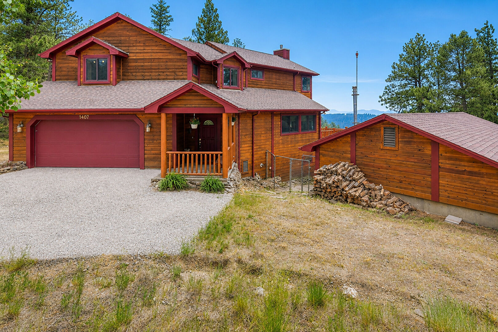 Front at 1407 Delwood Drive, Bailey, CO 80421, listed by Ron Thorne, MLS ID: 2350337