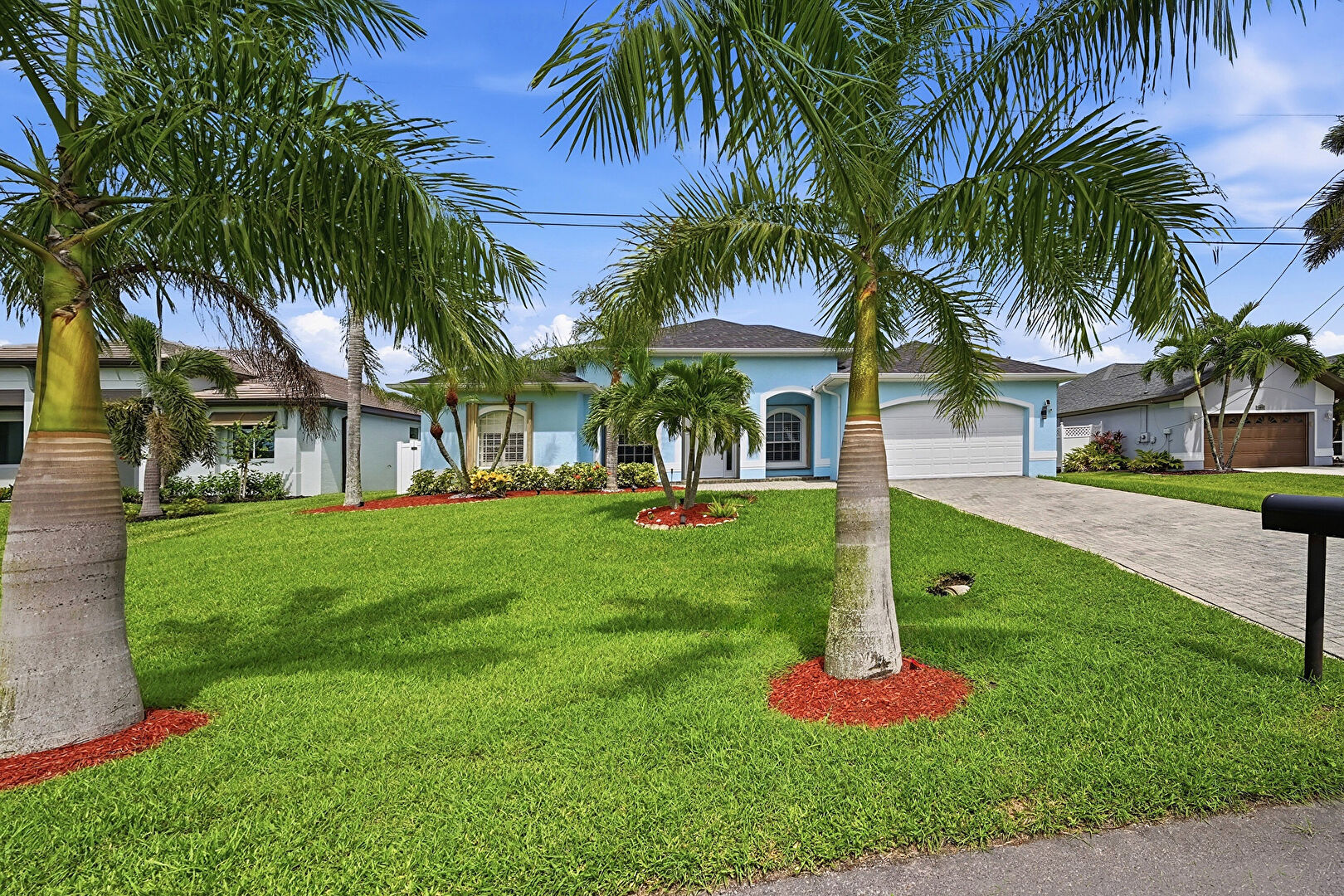 Front yard at 4001 Southwest 17th Place, Cape Coral, FL 33914, listed by Brett Crume