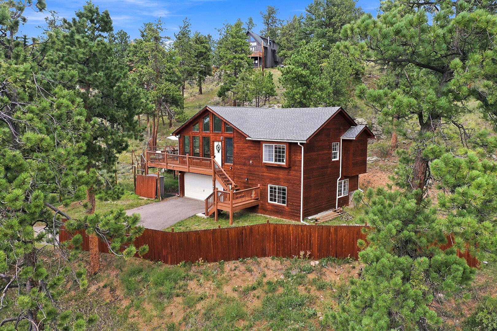 Aerial View at 313 Deer Trail Drive, Bailey, CO 80421, listed by Michelle A Stinn