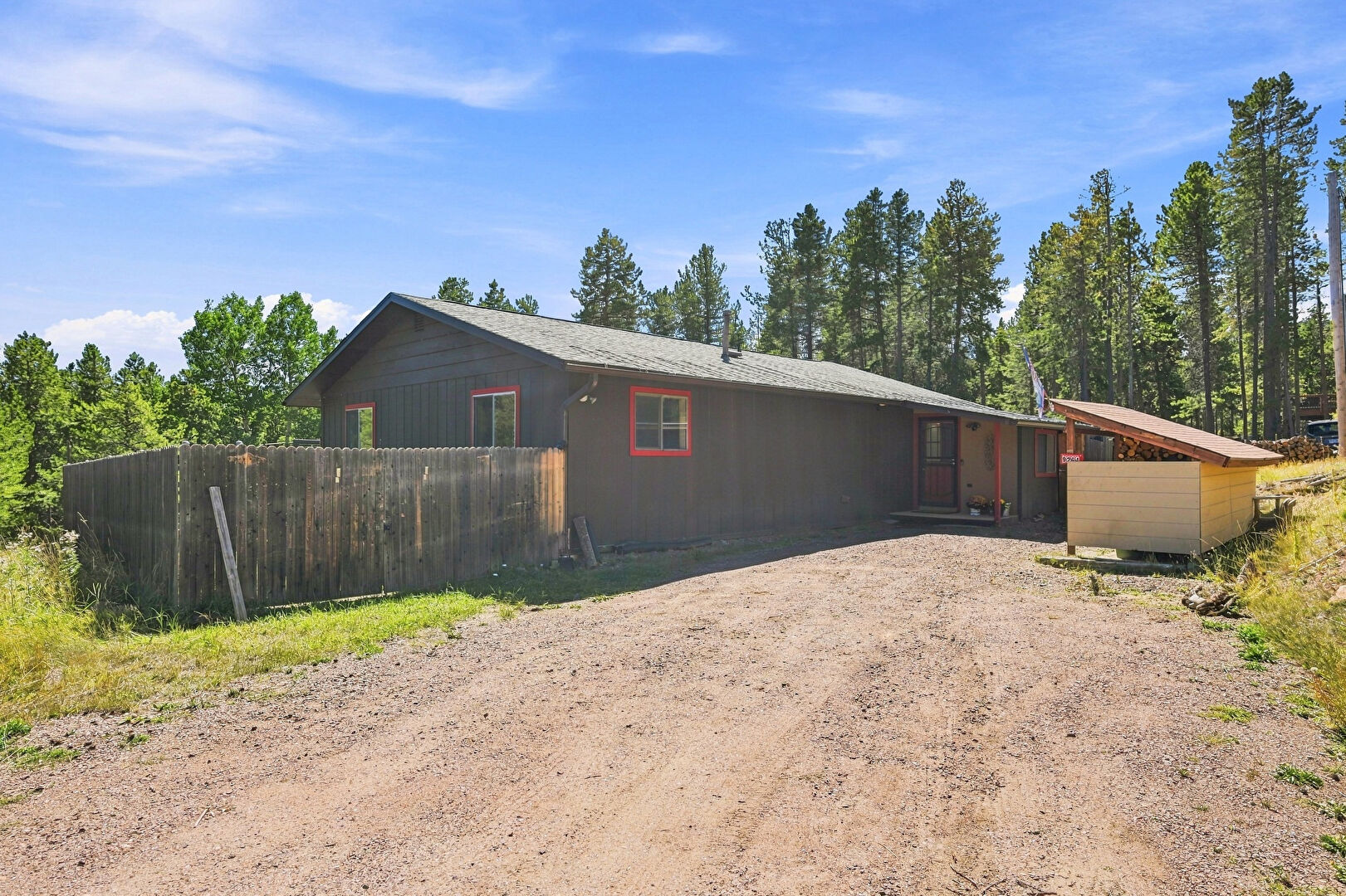 Front at 9264 Sandy Lane, Conifer, CO 80433, listed by Jacqueline Neal