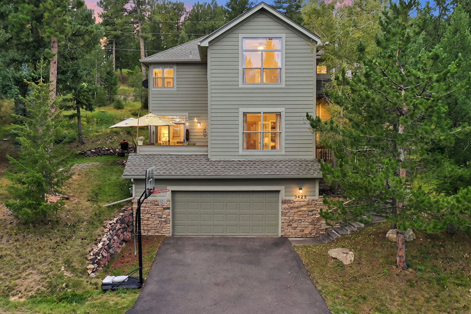 Aerial View at 3425 Woody Creek, Evergreen, CO 80439, listed by Pandora & John Erlandson, MLS ID: 3472373