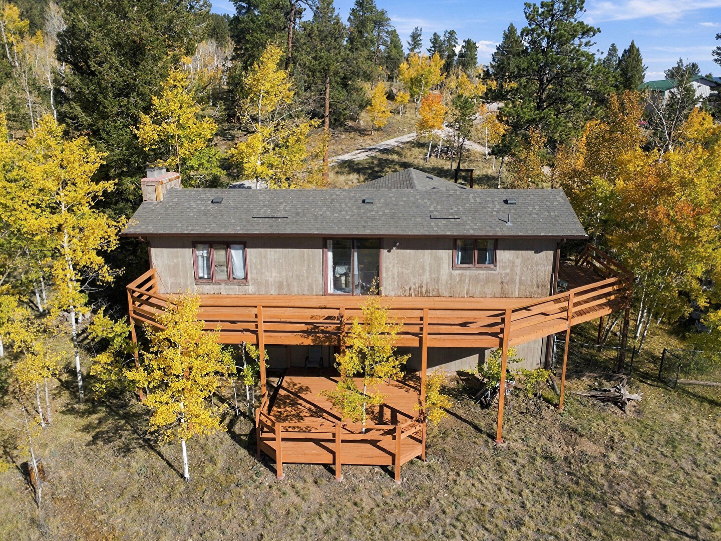 Aerial View at 182 Summit Drive, Bailey, CO 80421, listed by Ron Thorne