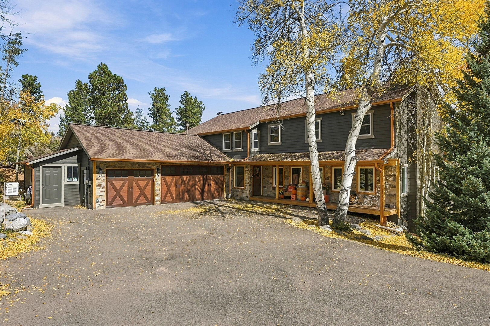 Front at 6820 Brook Forest Drive, Evergreen, CO 80439, listed by Mike Lynch
